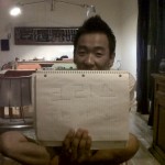 Woo showing me my name in Korean